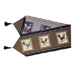 C. MCKINLEY ROOSTER BREEDS WALL HANGING / TABLE RUNNER 34x13 VINTAGE Y2K